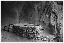 Kiva, Alcove House. Bandelier National Monument, New Mexico, USA ( black and white)