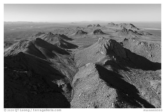 Aerial view of Dona Ana Mountains. Organ Mountains Desert Peaks National Monument, New Mexico, USA