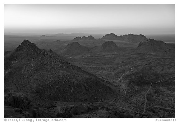 Point 5710 (left) and the central and northern sections (center) of the Doña Ana Range.. Organ Mountains Desert Peaks National Monument, New Mexico, USA