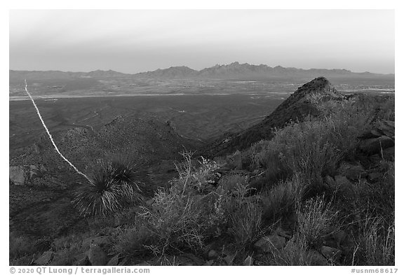 Organ Mountains from Dona Ana Peak at sunset. Organ Mountains Desert Peaks National Monument, New Mexico, USA