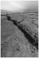 Aerial view of San Antonio Rio Widerness Study Area. Rio Grande Del Norte National Monument, New Mexico, USA ( black and white)