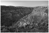 Rio Pueblo de Taos gorge in autumn. Rio Grande Del Norte National Monument, New Mexico, USA ( black and white)