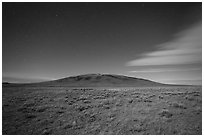 San Antonio Mountain by moonlight. Rio Grande Del Norte National Monument, New Mexico, USA ( black and white)