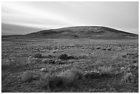 San Antonio Mountain rising above Pinabetal Mesa. Rio Grande Del Norte National Monument, New Mexico, USA ( black and white)