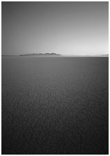 Flat playa with thin mud cracks, Black Rock Desert. Nevada, USA (black and white)