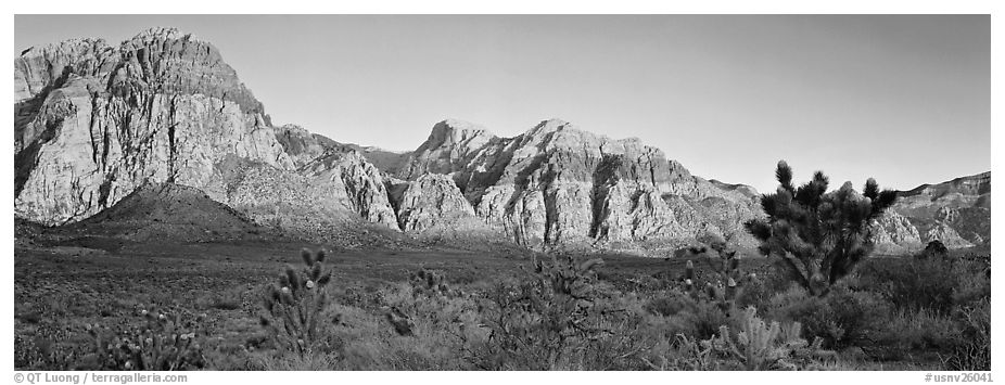 Desert cliffs. Red Rock Canyon, Nevada, USA (black and white)