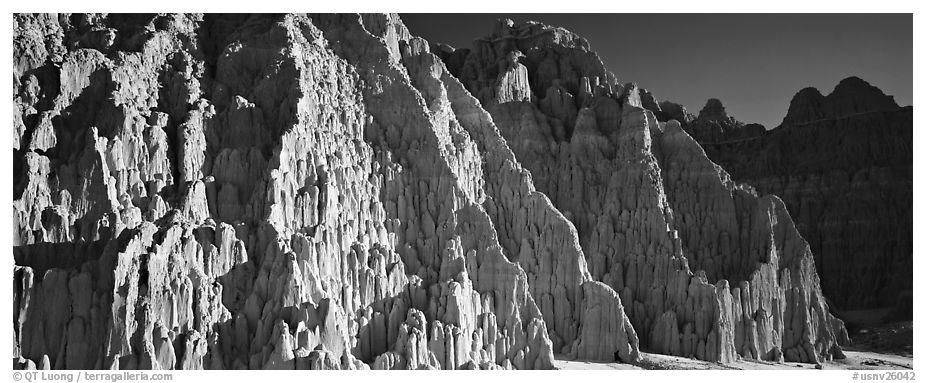 Desert erosion formations. Nevada, USA (black and white)