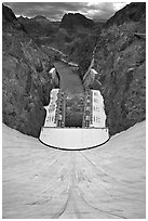 Power plant, Black Canyon, Colorado River. Hoover Dam, Nevada and Arizona (black and white)