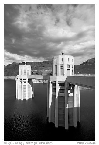 Intake towers. Hoover Dam, Nevada and Arizona