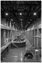 Nevada generator room. Hoover Dam, Nevada and Arizona ( black and white)