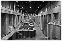 Generator gallery on the Nevada side. Hoover Dam, Nevada and Arizona ( black and white)