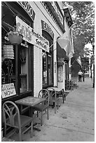 Cafe and sidewalk. Carson City, Nevada, USA ( black and white)