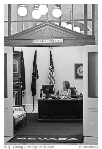 Office of the Secretary of State inside Nevada State Capitol. Carson City, Nevada, USA
