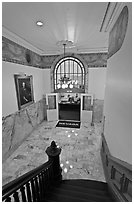 Office of the governor seen from staircase inside Nevada State Capitol. Carson City, Nevada, USA ( black and white)