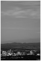 Skyline at sunset. Reno, Nevada, USA ( black and white)