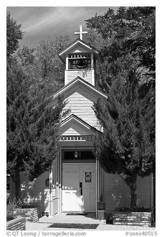 Church. Genoa, Nevada, USA (black and white)