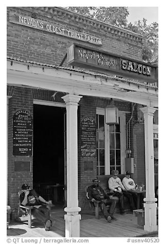 Nevada oldest saloon. Genoa, Nevada, USA (black and white)