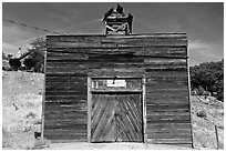 Wooden shack. Virginia City, Nevada, USA ( black and white)