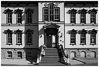 Historic fourth ward school facade. Virginia City, Nevada, USA (black and white)