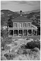 MacKay Mansion. Virginia City, Nevada, USA ( black and white)