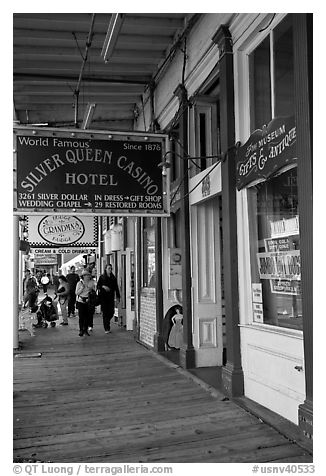 Arcade. Virginia City, Nevada, USA (black and white)