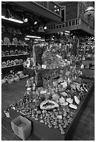 Inside rock shop. Virginia City, Nevada, USA (black and white)