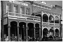 Territorial enterprise historical building. Virginia City, Nevada, USA ( black and white)