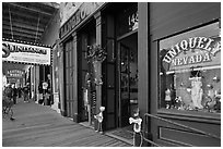 Gallery with souvenir shop. Virginia City, Nevada, USA ( black and white)
