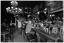 Inside old saloon. Virginia City, Nevada, USA ( black and white)