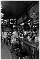 Men inside historic saloon. Virginia City, Nevada, USA ( black and white)