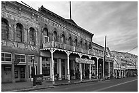 Historic buildings. Virginia City, Nevada, USA (black and white)