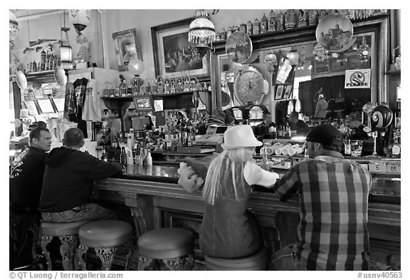 Saloon bar. Virginia City, Nevada, USA (black and white)