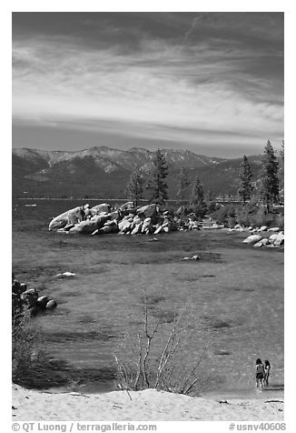 Sandy Cove, Lake Tahoe-Nevada State Park, Nevada. USA (black and white)