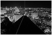 Luxor pyramid and Las Vegas skyline at night. Las Vegas, Nevada, USA ( black and white)