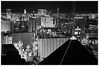 Las Vegas strip and Casinos at night. Las Vegas, Nevada, USA (black and white)