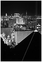 Hotel-casinos at night. Las Vegas, Nevada, USA ( black and white)