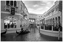 Grand Canal and shops inside Venetian hotel. Las Vegas, Nevada, USA (black and white)