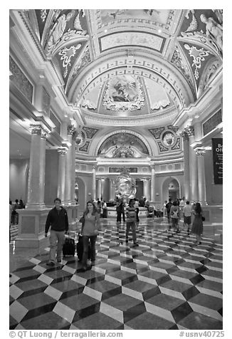 Lobby, Venetian casino. Las Vegas, Nevada, USA (black and white)
