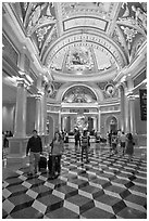 Lobby, Venetian casino. Las Vegas, Nevada, USA (black and white)