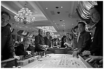 Casino craps game. Las Vegas, Nevada, USA (black and white)