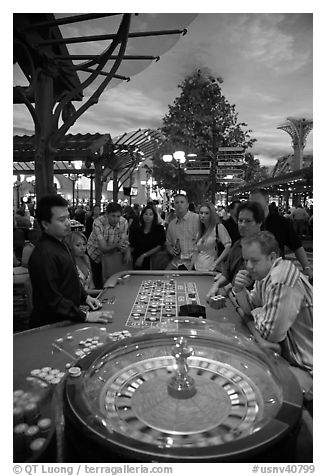 Roulette game. Las Vegas, Nevada, USA (black and white)