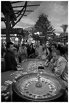 Roulette game. Las Vegas, Nevada, USA ( black and white)