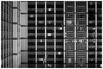 Facade detail of Ballys hotel. Las Vegas, Nevada, USA ( black and white)