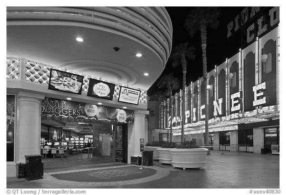 Casinos on Freemont Street. Las Vegas, Nevada, USA (black and white)