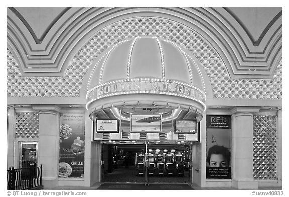 Golden Nugget Casino, Freemont Street, downtown. Las Vegas, Nevada, USA (black and white)