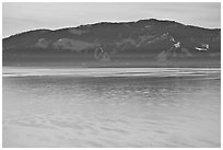 Mountains and lake in winter, Lake Tahoe, Nevada. USA ( black and white)