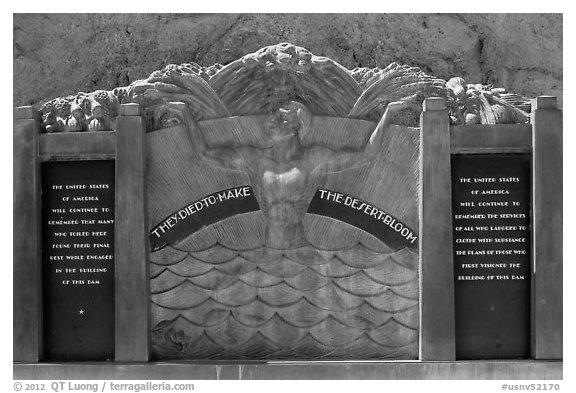 Oskar Hansen memorial. Hoover Dam, Nevada and Arizona (black and white)