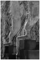 Close-up of Winged Figures of the Republic statues. Hoover Dam, Nevada and Arizona (black and white)