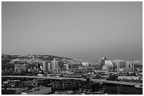 Reno skyline at dawn. Reno, Nevada, USA ( black and white)