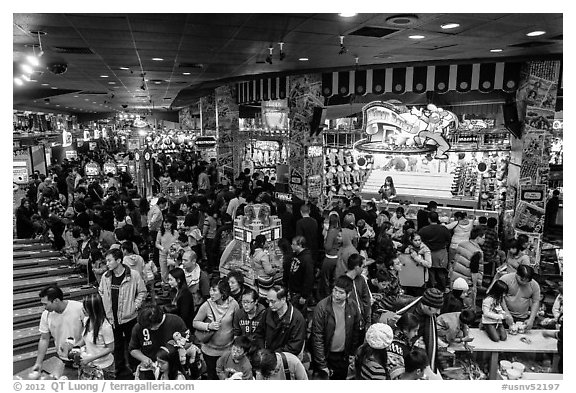 Crowded carnival game area. Reno, Nevada, USA